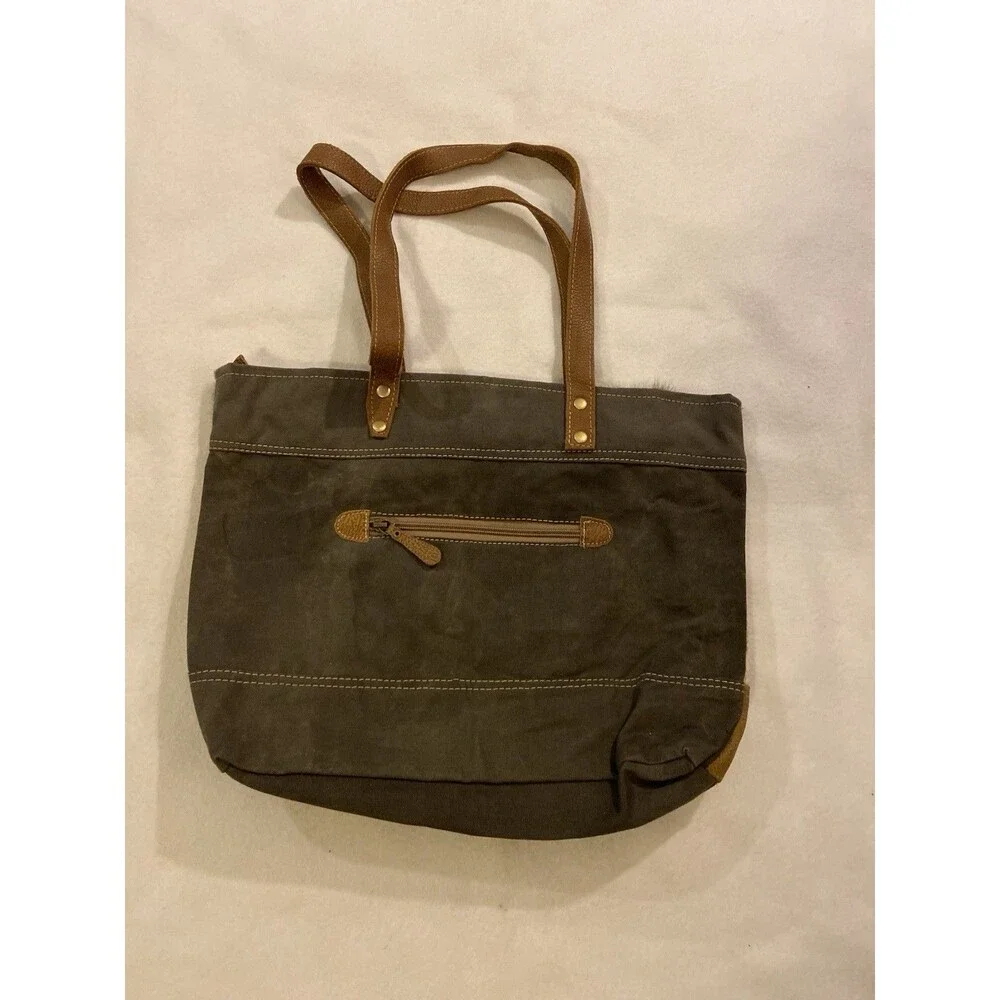 Women’s Leather Handbag Boho Western Southern Tribal Hair-On Tote Bag